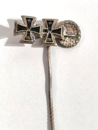 1.Weltkrieg Miniatur " Eisernes Kreuz 1. und 2. Klasse 1914 und Verwundetenabzeichen Silber 9mm "