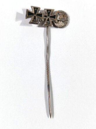 1.Weltkrieg Miniatur " Eisernes Kreuz 1. und 2. Klasse 1914 und Verwundetenabzeichen Silber 9mm "