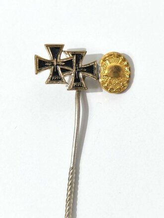 Deutschland nach 1945, Miniatur " Eisernes Kreuz 1. und 2. Klasse 1914 und Verwundetenabzeichen Gold 9mm " nach dem Ordensgesetz von 1957