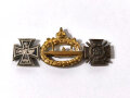 1.Weltkrieg Miniatur " Eisernes Kreuz 1.Klasse 1914, U- Boot Kriegabzeichen 1918 / Ehrenkreuz für Frontkämpfer 12mm " ohne Nadel