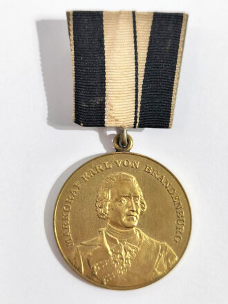 Tragbare Medaille " Erinnerung an das 50. Jährige Bestehen Inf. Reg. Markgraf Karl " / Messing / 35mm