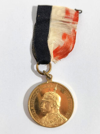 Tragbare Medaille " Zur Erinnerung an das 100. Jährige Bestehen des I. Hann.Inf. Regts. No.74 - 1813 - 1913 " am Band / 28mm