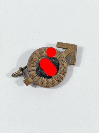 Miniatur  HJ Leistungaabzeichen in Bronze mit Hersteller M 1/101, 14mm