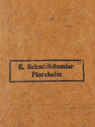 Deutsches Schutzwall- Ehrenzeichen mit Verleihungstüte " E. Schmidhäuser, Pforzheim "