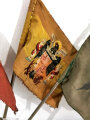 Spanischer Bürgerkrieg 1936-1939. Tischwimpel der faschistischen und nationalsozialistischen Verbündeten des general Franco. Höhe der Fahnenstangen jeweils 29cm