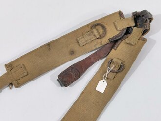 Koppeltragegestell Heer, grösstenteils aus Britischem Webmaterial, das in Dünkirchen erbeutet wurde. Seltenes Stück, getragen