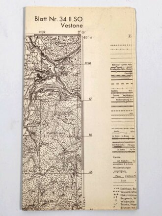 Deutsche Heereskarte 1944 " Vestone" Italien