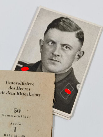Pack Sammelbilder aus der Serie " Unteroffiziere des Heeres mit dem Ritterkreuz" Serie I, Bild 31-40