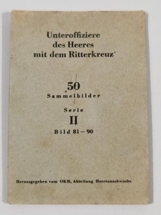 Pack Sammelbilder aus der Serie " Unteroffiziere des Heeres mit dem Ritterkreuz" Serie II, Bild 81-90