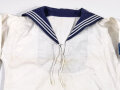 Kriegsmarine weißes Hemd für Mannschaften, getragenes Kammerstück von 1939, das Ärmelabzeichen original vernäht
