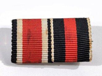 2er Bandspange, Eisernes Kreuz 2. Klasse 1939, Anschlussmedaille Sudetenland, Breite 30mm