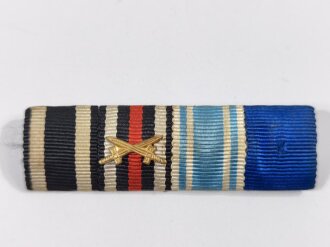 4er Bandspange eines im 1. + 2. Weltkrieg dienenden Soldaten,Eisernes Kreuz 1914....Breite 60mm