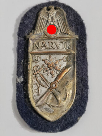Ärmelschild Narvikschild Silber in Cupal auf...