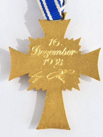 Ehrenkreuz der Deutschen Mutter in Gold mit Verleihungsetui " Werner Redo, Saarlautern "