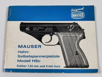 Mauser Selbstspannerpistole Modell HSc, Bedienungsanleitung