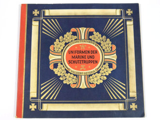 Sammelbilderalbum "Waldorf-Astoria Uniformen der Marine und Schutztruppen", komplett, mit Schutzkarton, gebraucht