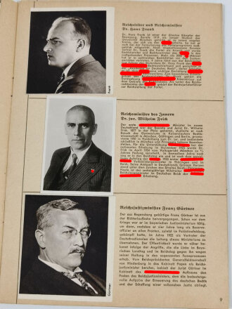 Sammelbilderalbum "Das Führerkorps des Dritten Reiches" komplett mit allen Bildern, mittiges Blatt lose