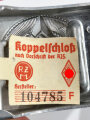 Koppelschloss Hitlerjugend, Alumiuim M4/55, Ungetragen mit RZM Etikett, in Papier verpackt