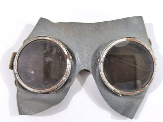 Allgemeine Schutzbrille Wehrmacht , graues Leder, die Gläser leicht getönt