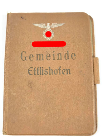 Notizblock oder Ausweishülle NSDAP Gemeinde Ettlishofen. Maße 10 x 15cm95