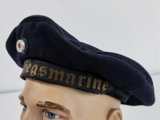 Kriegsmarine Tellermütze. Eigentumstück datiert...