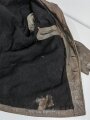 Kriegsmarine Lederjacke für seemännisches Personal. Graues Leder , datiert 1941, ungereinigtes Stück