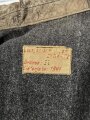 Kriegsmarine Lederjacke für seemännisches Personal. Graues Leder , datiert 1941, ungereinigtes Stück