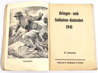 "Krieger- und Soldaten-Kalender 1941 Für Württemberg und Hohenzollern, Stuttgart, 1941, 127 Seiten, unter A4