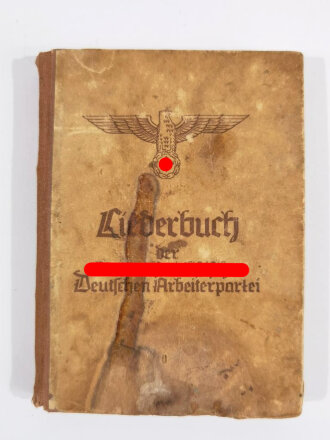 Liederbuch der Nationalsozialistischen Deutschen Arbeiterpartei, München, 1941, 189 Seiten, A6, Wasserschaden, fleckig