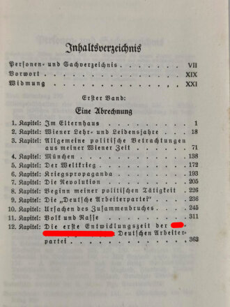 Adolf Hitler " Mein Kampf", 2 Bände im Schutzkarton, München, 1937, 781 Seiten, ca. A5