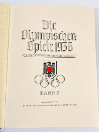 Sammelbilderalbum "Olympia 1936" - Band 2 Die Olympischen Winterspiele in Berlin und Garmisch-Partenkirchen, 165 Seiten, keine Bilder enthalten, im Schutzkarton