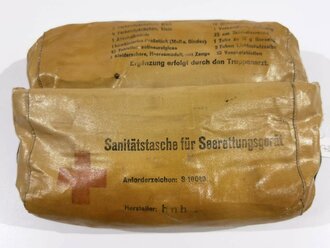 "Sanitätstasche für Seerettungsgerät" der Luftwaffe, Anforderzeichen : S 10040, Hersteller hnh. Guter Zustand. Verkauf nur für Sammlerzwecke