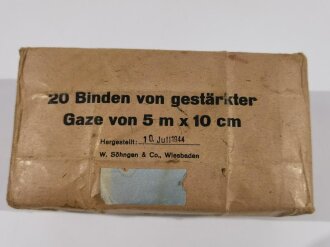"20 Binden von gestärkter Gaze" datiert...