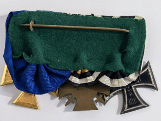 3er Ordensspange " Eisernes Kreuz 2. Klasse 1914, Ehrenkreuz für Frontkämpfer, Dienstauszeichnung der Polizei für 25 Jahre in Gold,