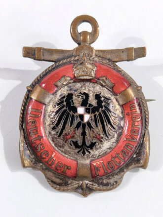 Mitgliedsabzeichen " Deutscher Flottenverein ( DFV ) 1. Form ", groß an Nadel, 28mm