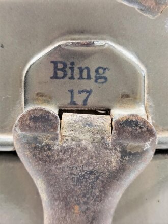 1.Weltkrieg, emailliertes Kochgeschirr " Bing 17"  zusammengehörig, kleines Loch im Boden