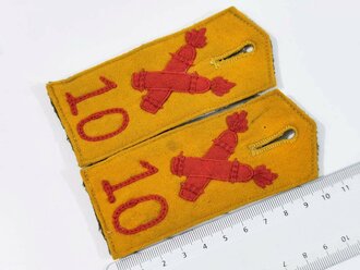 1. Weltkrieg, Paar feldgraue Schulterklappen für Mannschaften im Fußartillerie Regiment 10