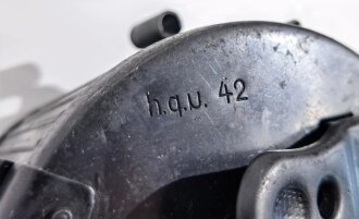 Gurttrommel 34 Wehrmacht , Hersteller hqu42. Stammt aus Ex Jugo Depot, die schwarze Streichbrünierung ist sicher nachträglich angebracht worden