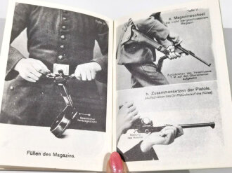 "Anleitung zur langen Pistole 08 mit ansteckbarem Trommelmagazin" Berlin 1917  mit 28 Seiten, NACHDRUCK