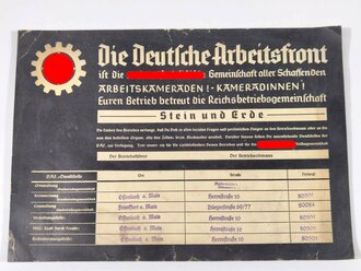 Deutsche Arbeitsfront Aushang aus Offenbach am Main. 29 x...