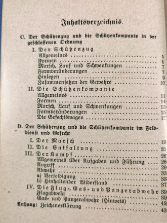 Dv.130/2b Ausbildungsvorschrift für die Infanterie Heft 2 Die Schützenkompanie Teil b, Der Schützenzug und die Schützenkompanie, 1936, 42 Seiten