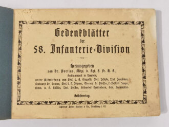 Gedenkblätter der 58. Infanterie Division, 1. Teil,...