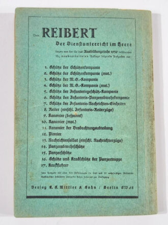 Der Dienstunterricht im Heere Ausgabe für den Schützen der Schützenkompanie, Jahrg. 1938/39, 11. Aufl., 325 Seiten