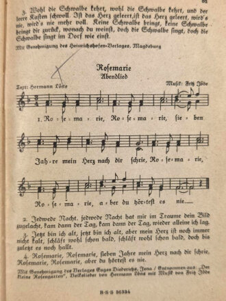 Das Neue Soldaten Liederbuch, Heft 3, Textbuch mit Melodien, 2 stimmig, 63 Seiten, unter A6