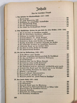 "Geschichte des deutschen Volkes Zweiter Teil", Verlag Emil Roth, Gießen, 298 Seiten