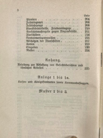 "Felddienst-Ordnung", Berlin, 1900, 230 Seiten mit Anlagen
