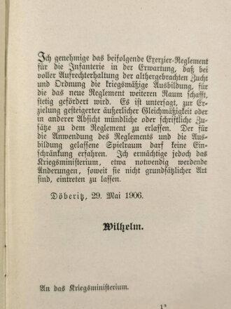 D.V.E. Nr. 130 Exerzier-Reglement für die Infanterie, Berlin, 1906, 150 Seiten plus Anhang 