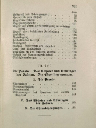 D.V.E. Nr. 130 Exerzier-Reglement für die Infanterie, Berlin, 1906, 150 Seiten plus Anhang 