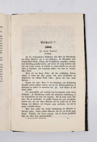 "Die Anlage, Leitung und Durchführung von Feldmanövern", Berlin, 1883, 206 Seiten, Anhang mit Skizzen