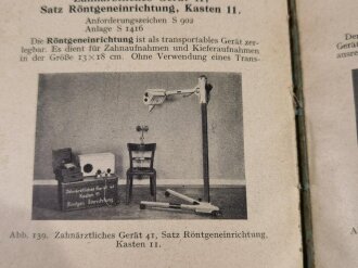 "Das Sanitätsgerät des Feldheeres" datiert 1944, 254 Seiten, stark bebildert. Die Vorschrift zum Thema